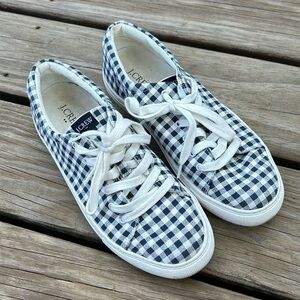 J CREW BLUE GINGHAM SNEAKERS